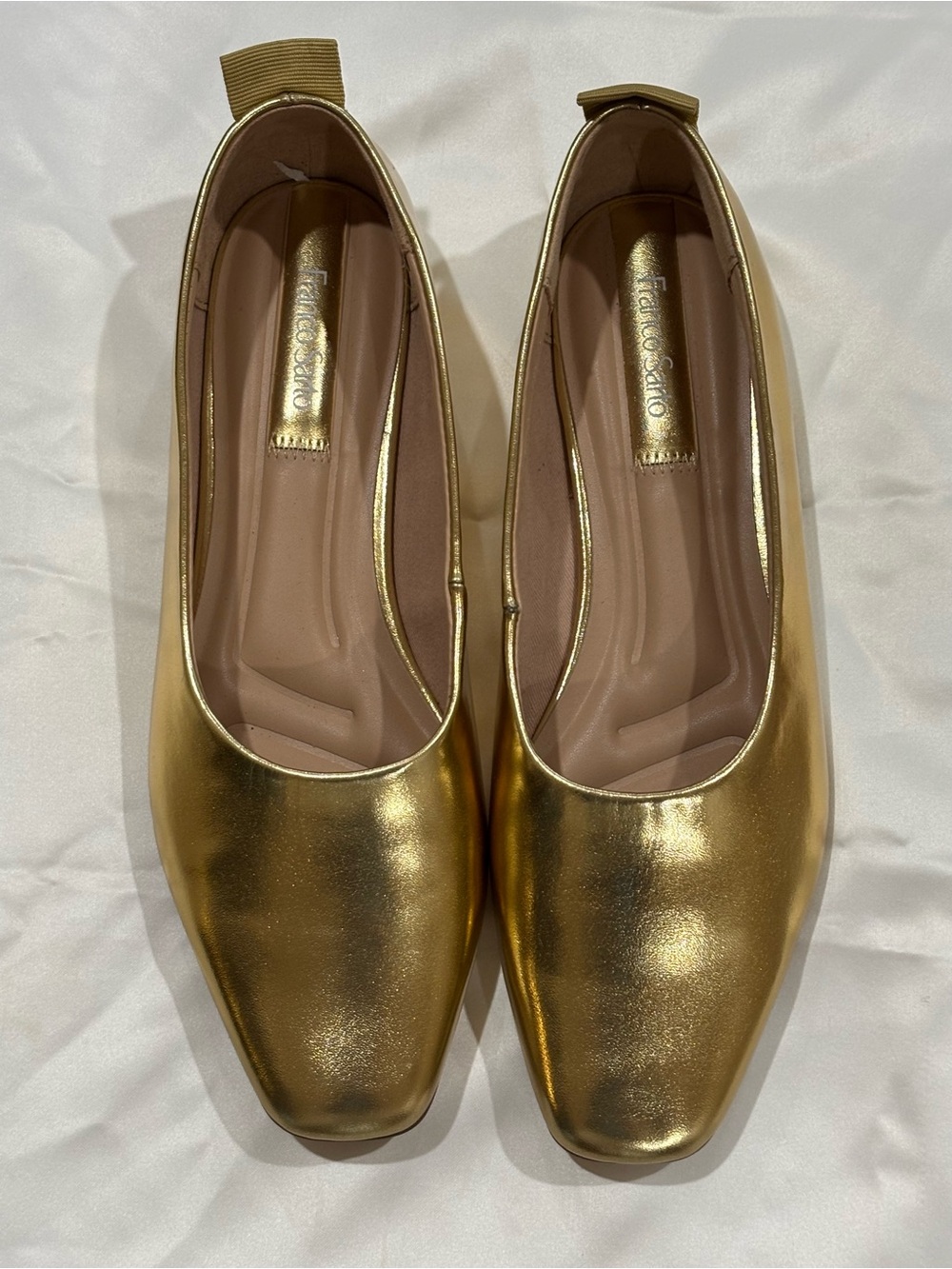 Franco Sarto Women's Gold L-Vana Ballet Flat Shoes, Sz 8.5, New.